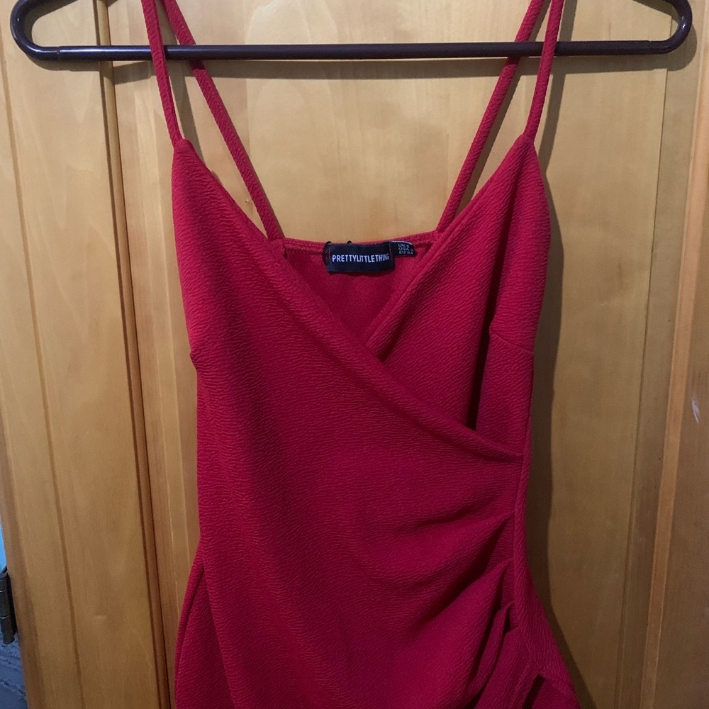 PrettyLittleThing Scarlet Wrap Dress